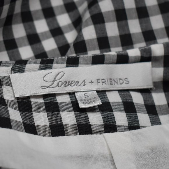 Lovers + Friends x REVOLVE Lisa Skirt Gingham Retro Ruffle Mini Cotton Sz S - Picture 9 of 14